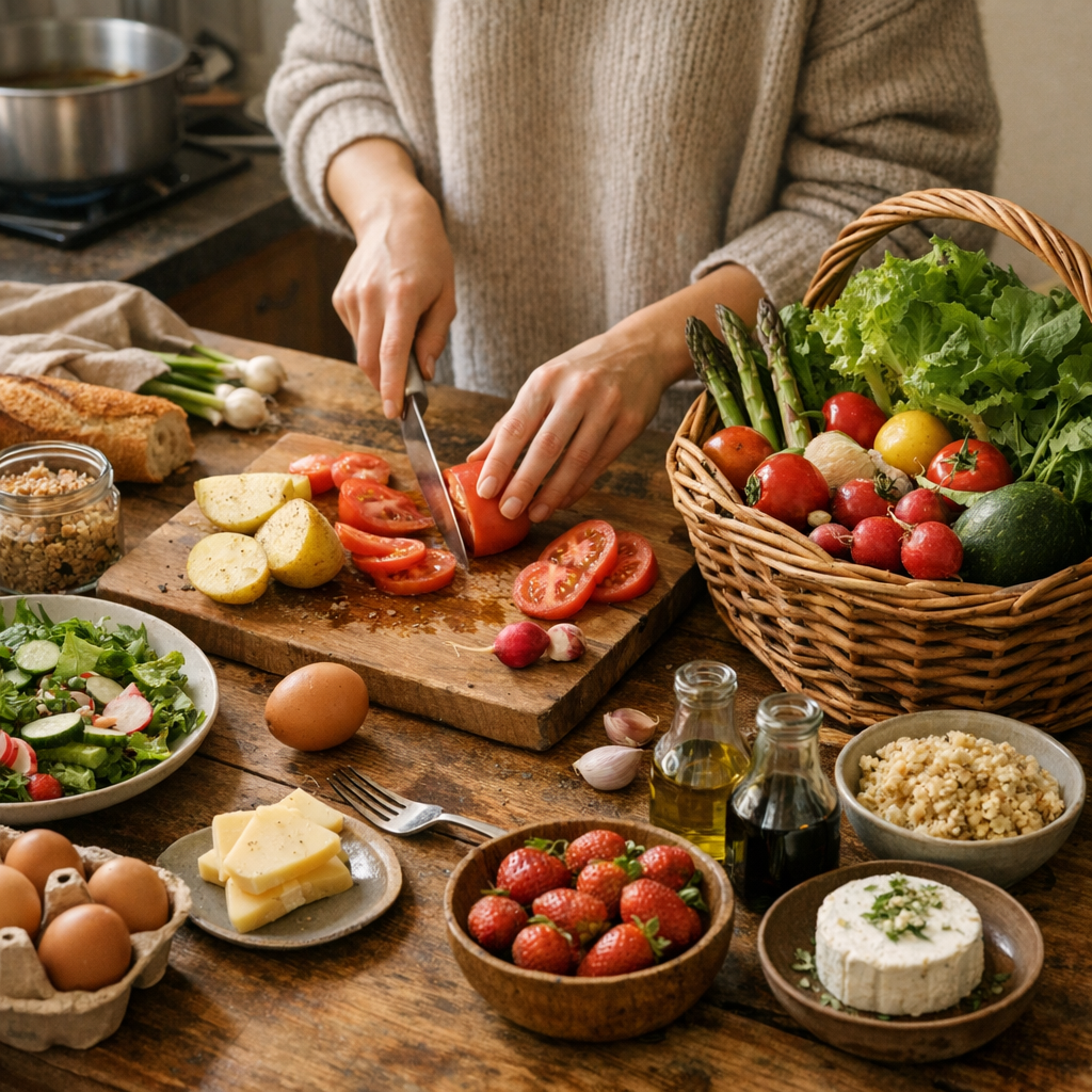 Composer des repas simples avec un panier local de saison