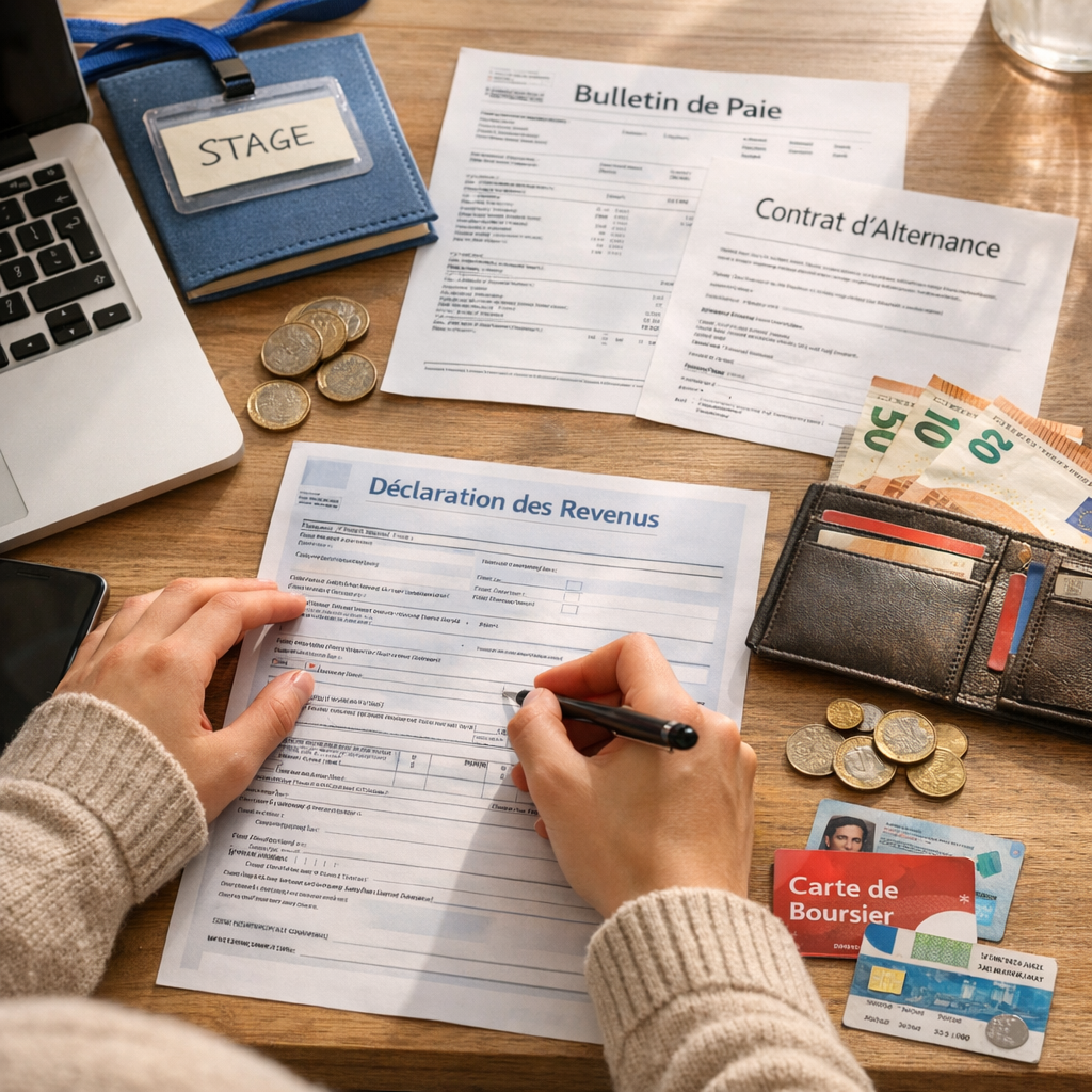 Job, stage, alternance, bourse CROUS : quels revenus déclarer ?