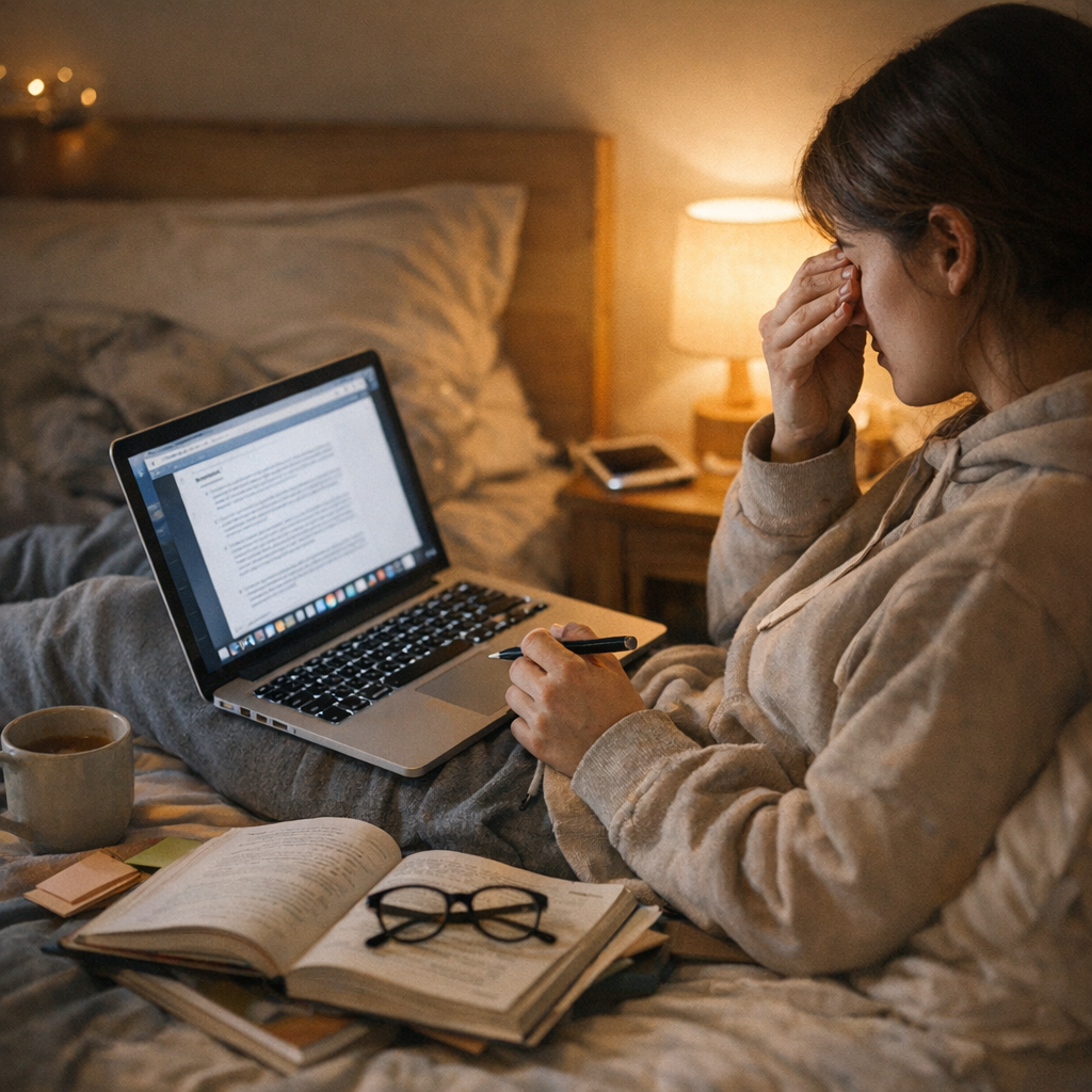 Quand on doit réviser le soir&nbsp;: limiter les dégâts sans abandonner son ordinateur