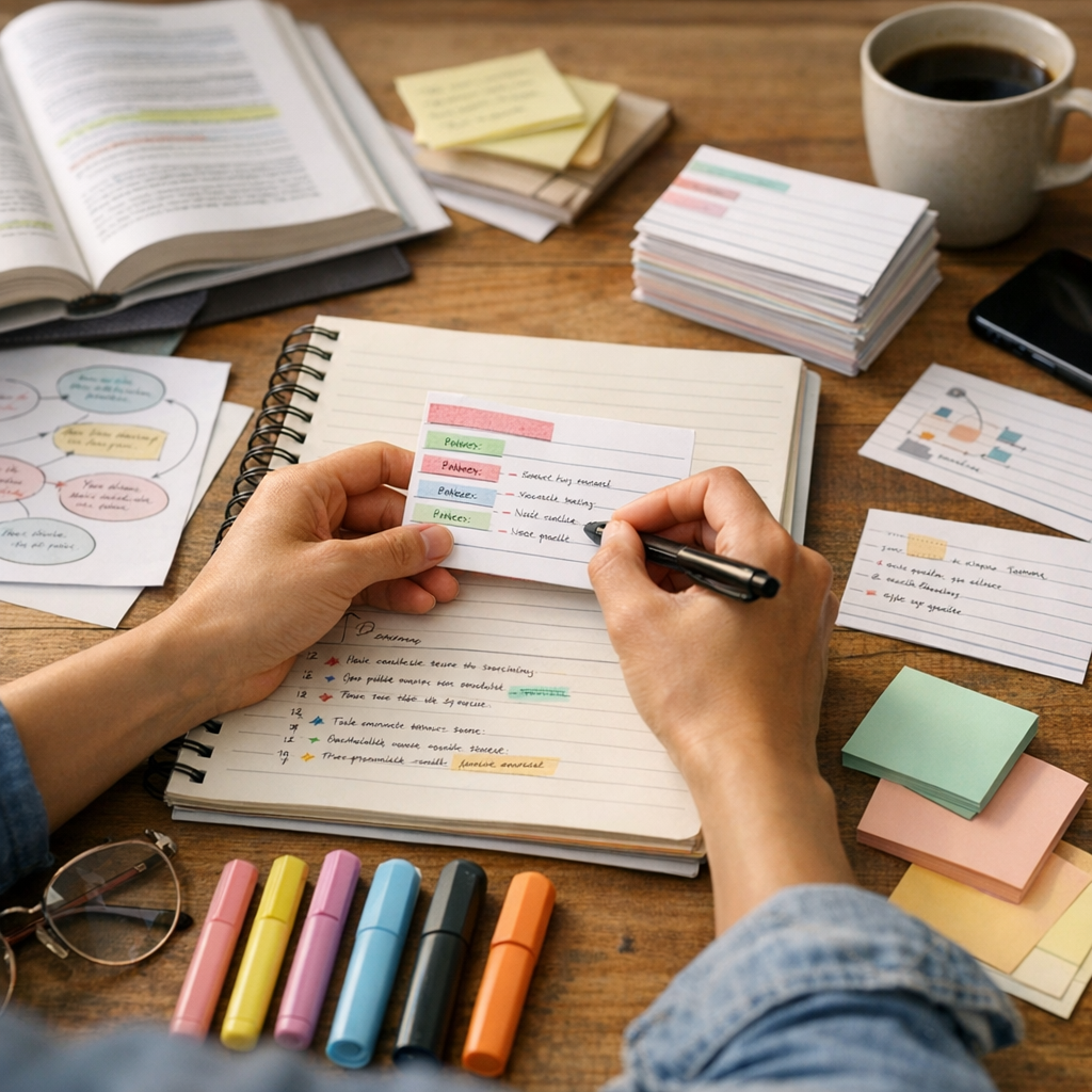Comment faire une fiche de révision efficace&nbsp;: la méthode en 5 étapes