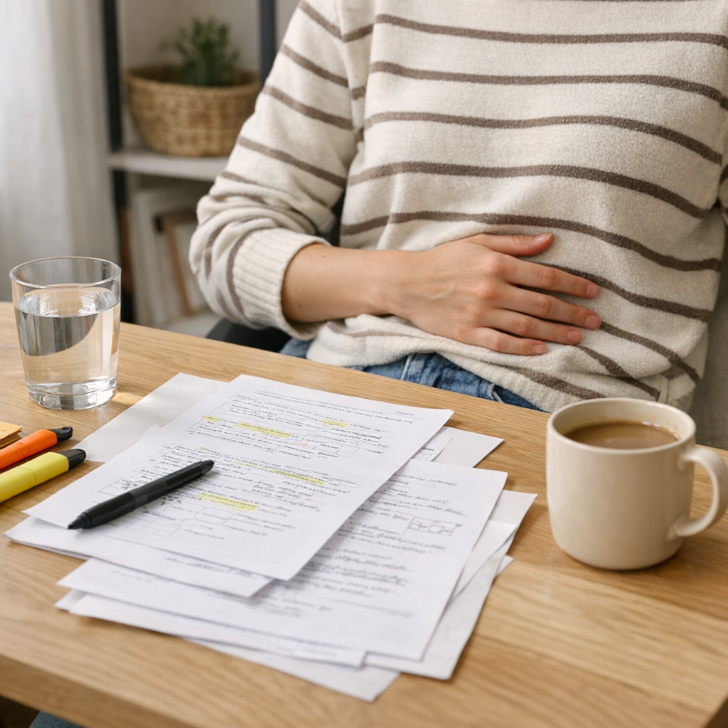 Un mal de ventre avant un examen peut se calmer sans paniquer