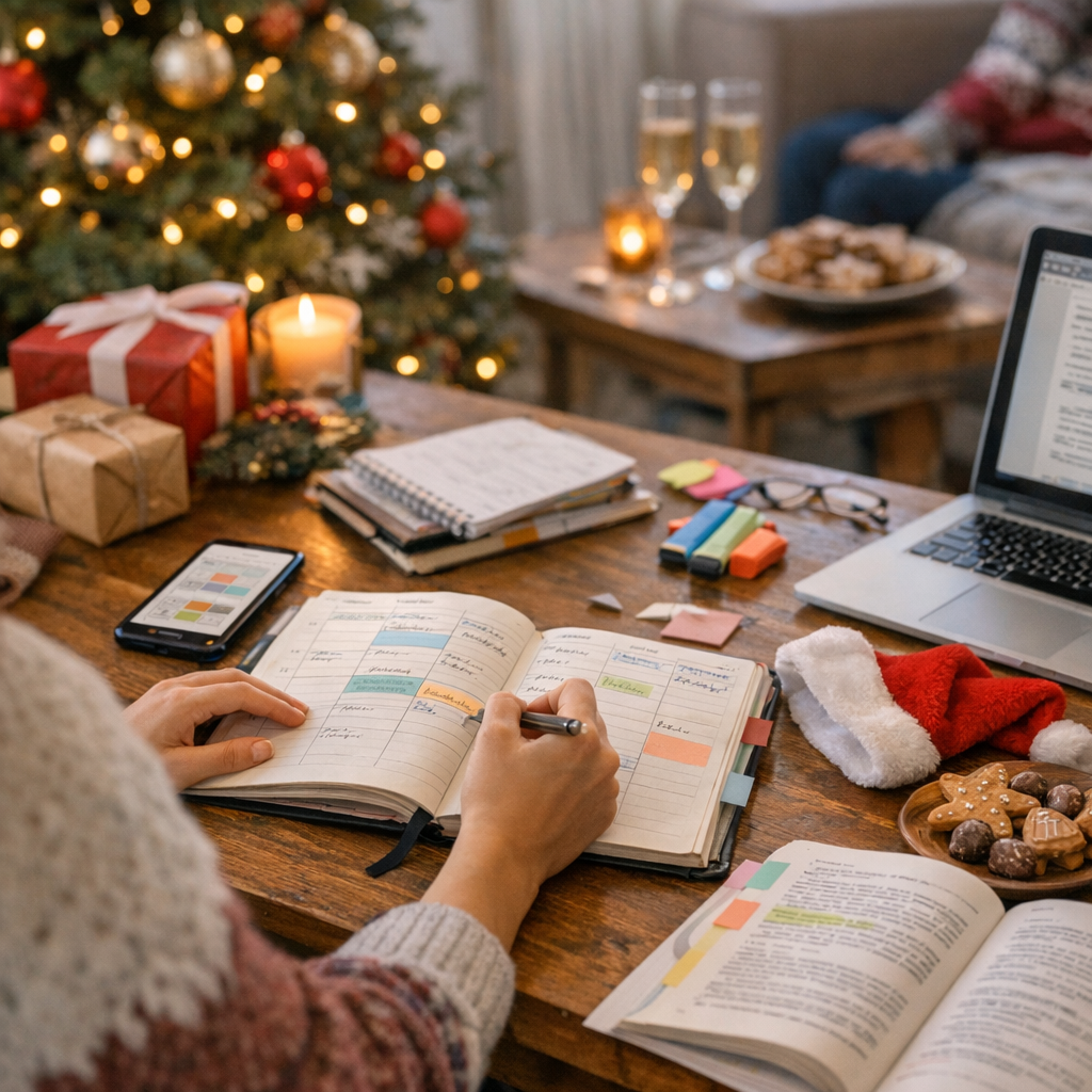 Construire un planning réaliste entre réveillon, famille et révisions