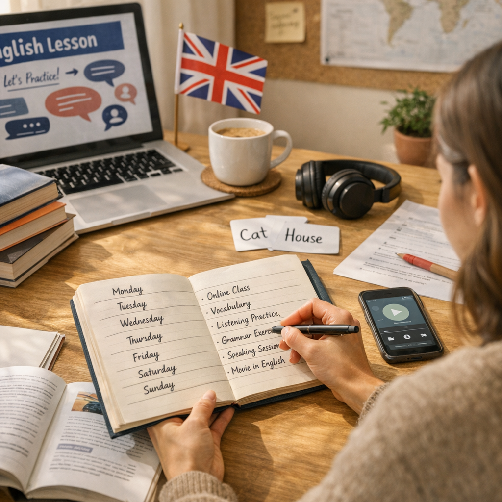 Plan 6 mois pour parler anglais&nbsp;: la routine hebdo qui tient avec les cours