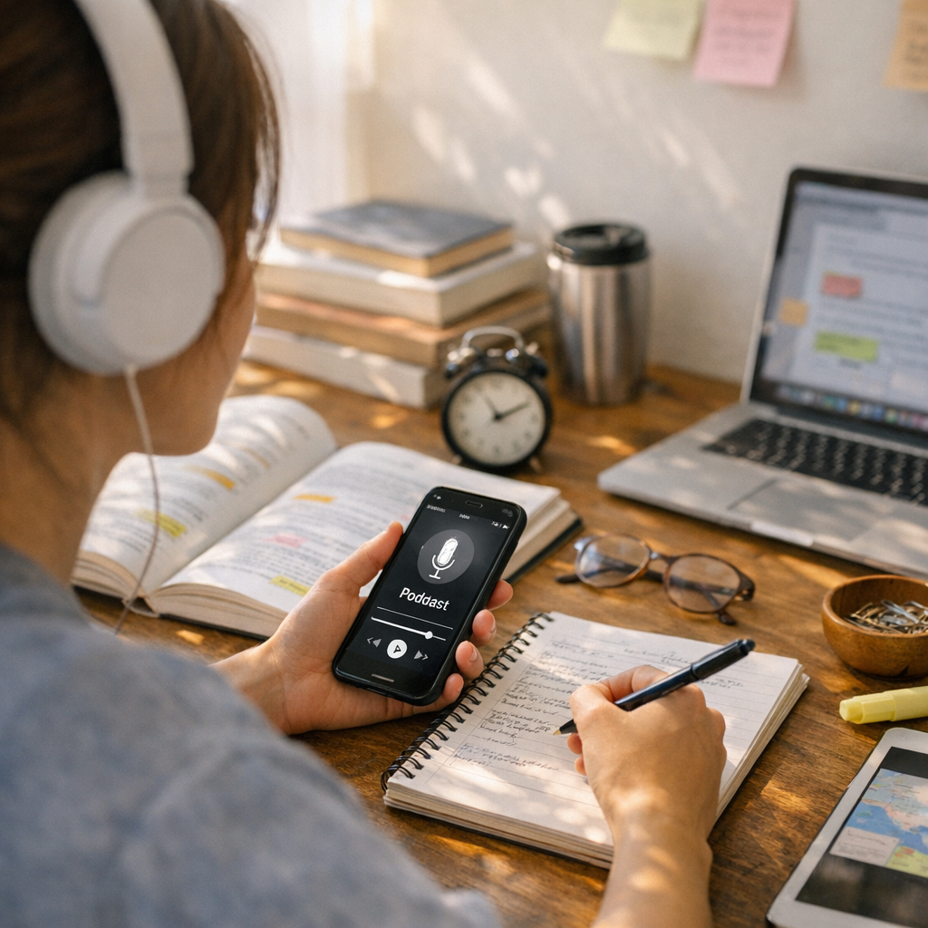 Comment intégrer un podcast dans ses révisions sans procrastiner&nbsp;?