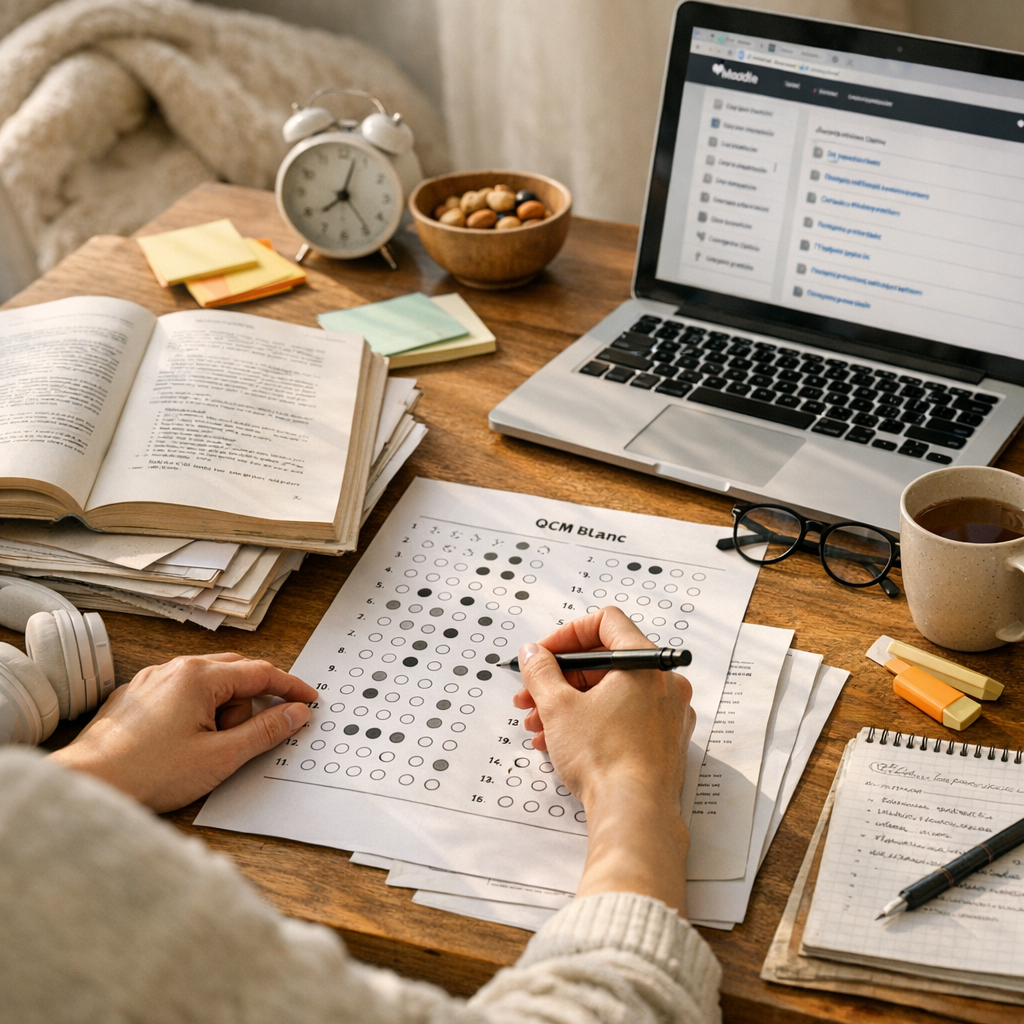 S’entraîner avec annales, Moodle et QCM blancs sans s’épuiser