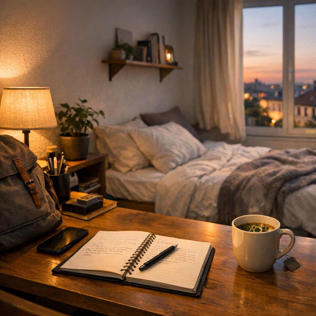 Une routine du soir pour étudiant qui tient les soirs chargés