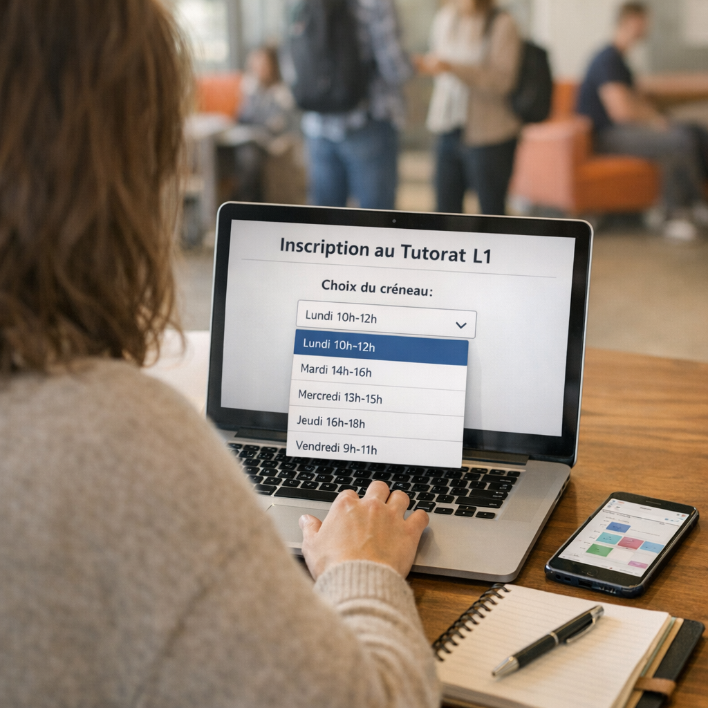 Comment s’inscrire au tutorat L1 et choisir le bon créneau