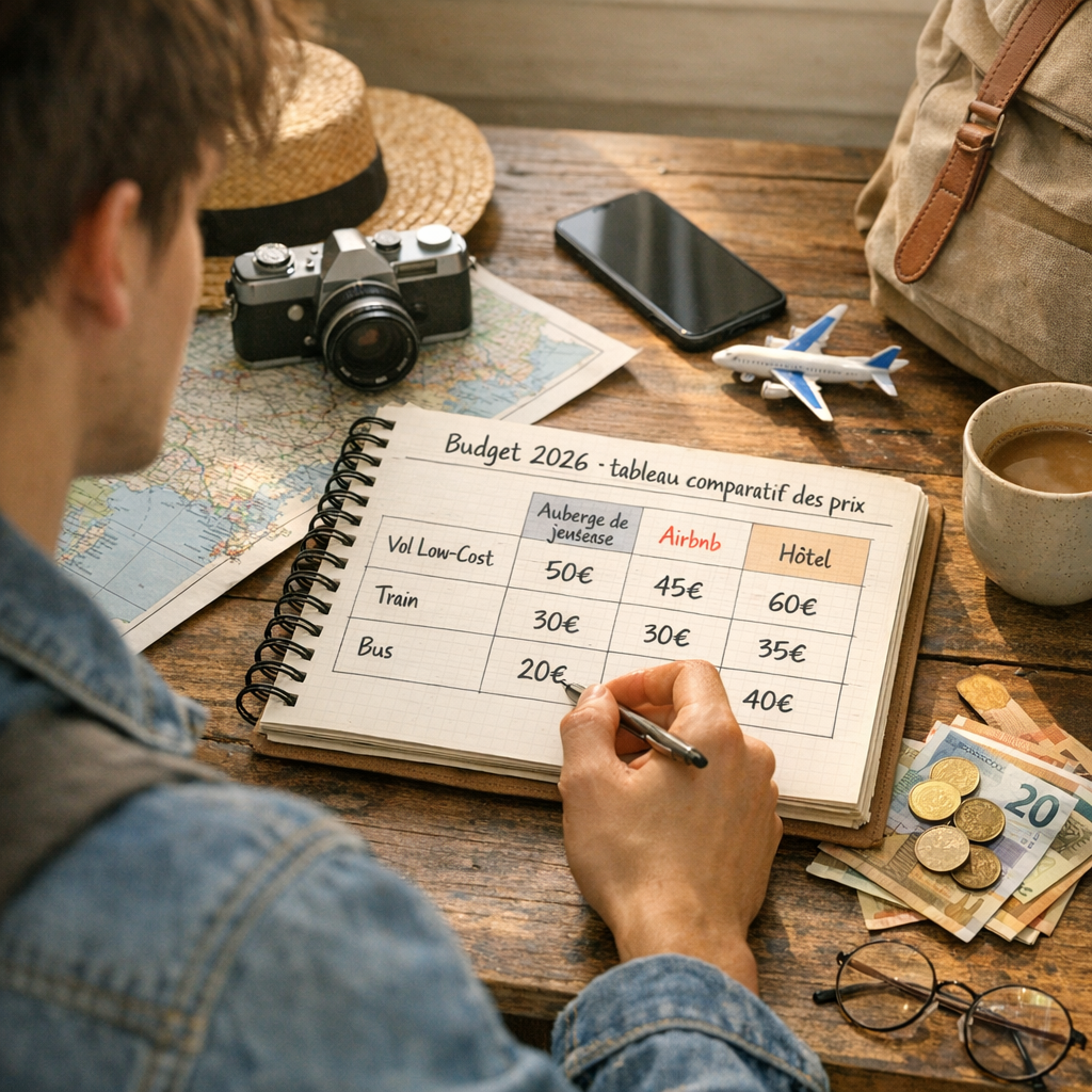 Budget 2026&nbsp;: tableau comparatif des prix pour voyager sans exploser son compte